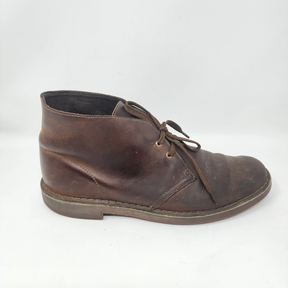 Clarks Chukka Boots Men's 10 Brown Leather Lace Up